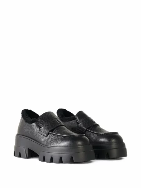 Loaferice Bogner od ovčje kože crna