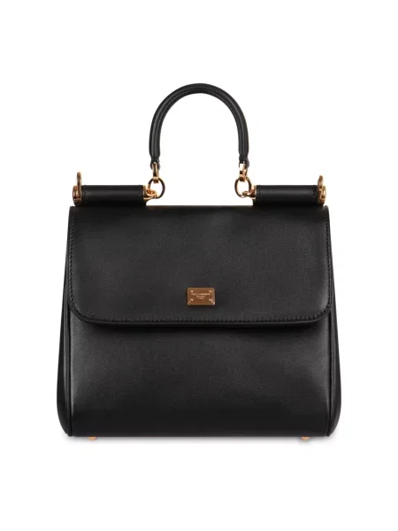 Torebka Dolce And Gabbana z klapami czarna
