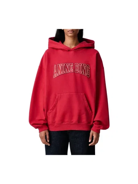 Bluza z kapturem Anine Bing z kapturem czerwona