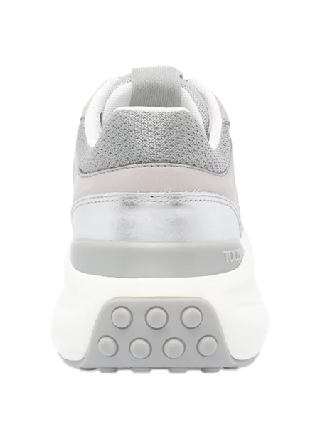 Sneakerși Tod's cu șireturi cu platformă din dantelă gri