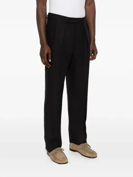 Plisuoti kelnės Caruso juoda