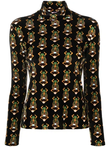 Tricou La Doublej de catifea negru