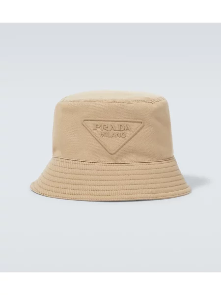Klobuk bucket Prada z avtogramom bež