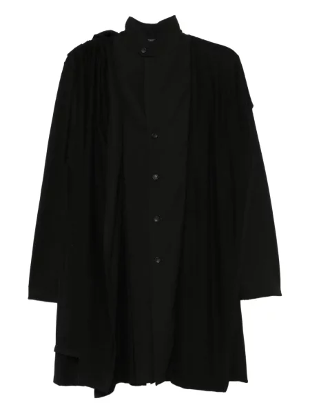 Gyapjú blúz Yohji Yamamoto fekete