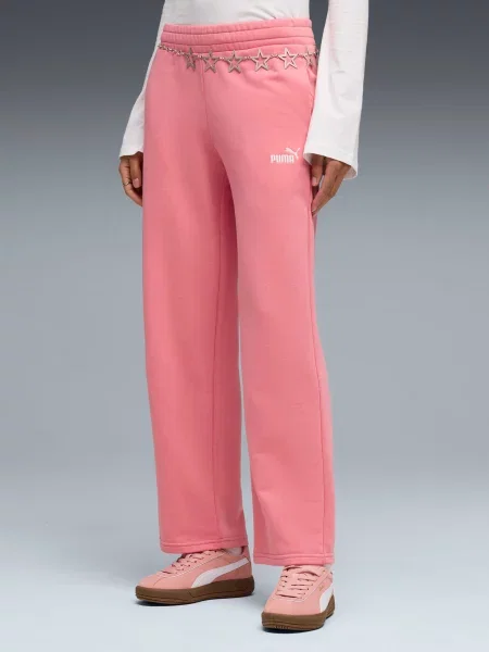 Спортивні штани PUMA Ess Logo Straight Pants комбінований верх рожевий