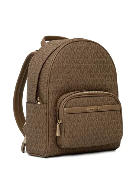 Кожено портмоне Michael Michael Kors с връзки с принт кафяво