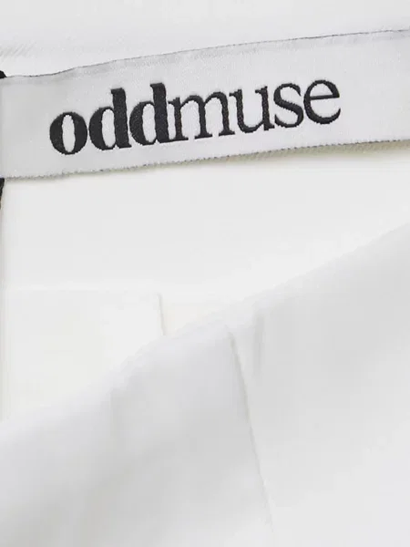Spodnie Odd Muse z wysoką talią z krepy białe