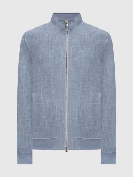 Шерстяная куртка Enrico Mandelli голубая