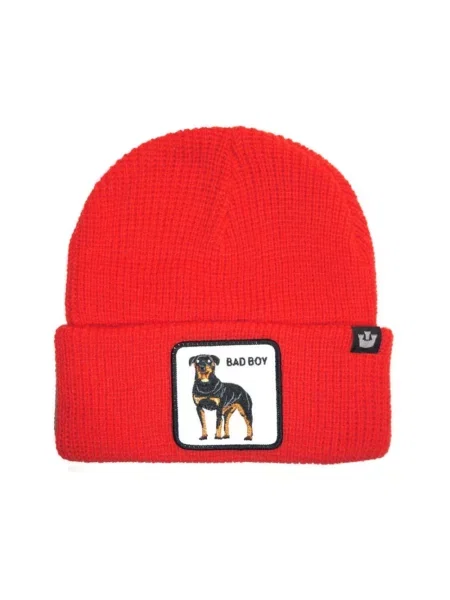 Lniana czapka Goorin Bros z logo czerwona