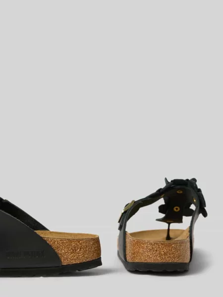 Japonki z naturalnej skóry model GIZEH FLOWER EMBELLISHMEN' Birkenstock czarne
