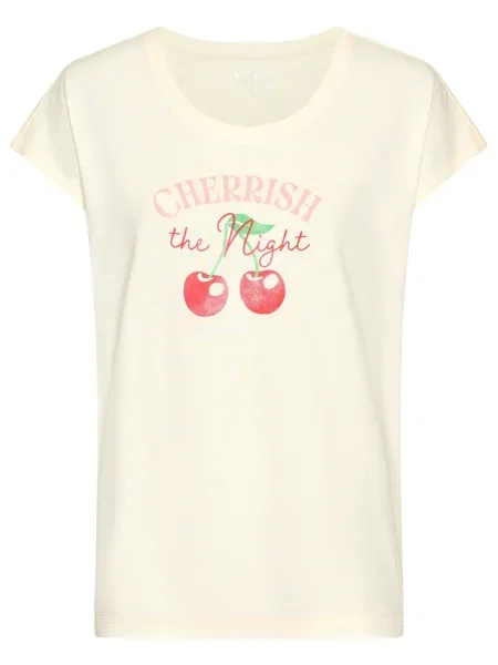 VIVANCE Majica ecru / zelena / pitaja / svetlo rdeča