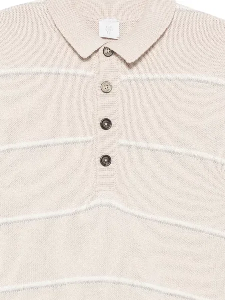 Tricou polo Eleventy cu dungi tricotate