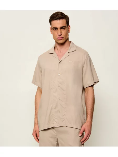 BOSS BLACK Cămașă Fresh | cu adaos de in negru