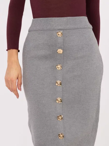 Fustă midi Factory Price până la genunchi gri