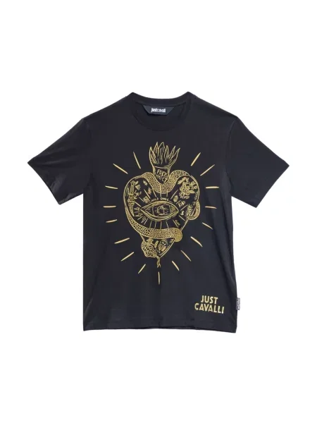 Koszulka Just Cavalli w serca czarna