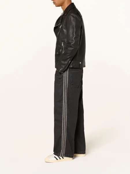 Džíny adidas SST Denim Jeans MID-RISE Straight Leg True Black Denim 36 černé