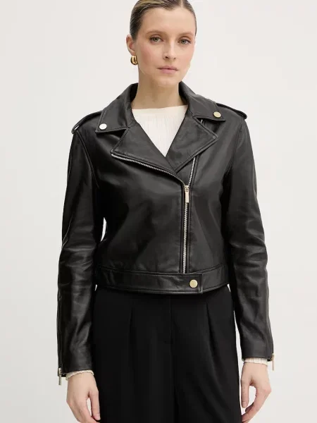 Kurtka skórzana Armani Exchange czarna