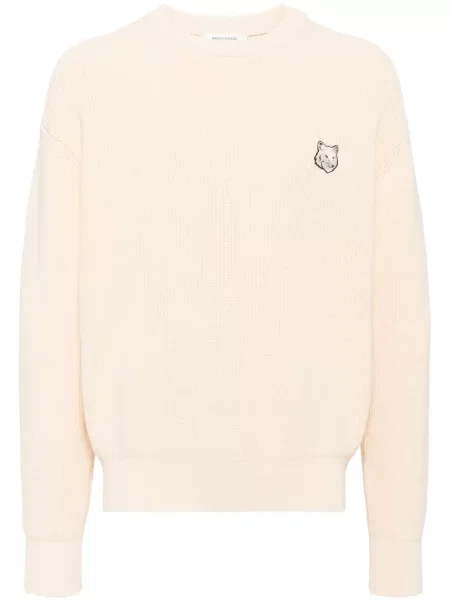 Pulover Maison Kitsune cu broderie tricotate