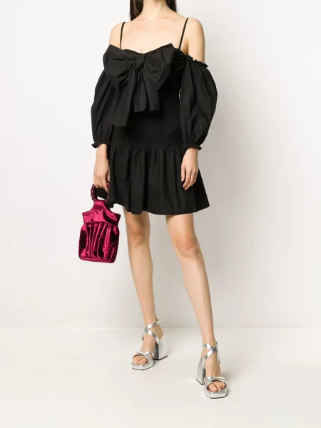 Rochie Red Valentino cu funde din poplin negru