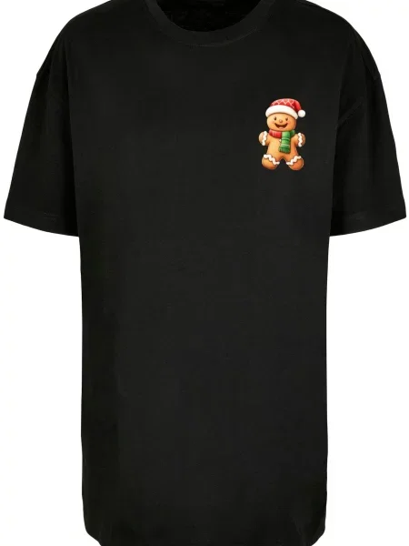 Merchcode Tričko Christmas Ginger karamelová / krvavě červená / černá bílá