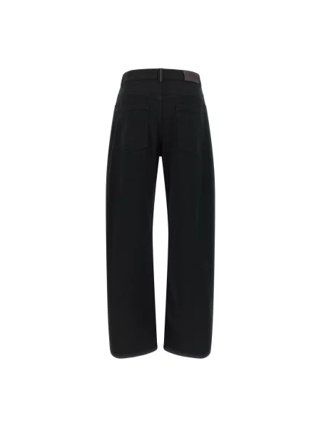 Jeansy Brunello Cucinelli z logo czarne