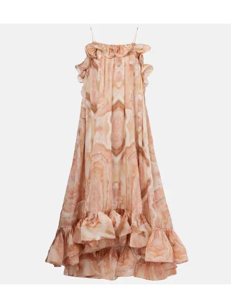 Rochie maxi Zimmermann de mătase cu imagine de costum