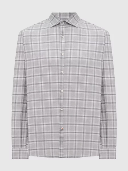 Клетчатая рубашка Isaia серая