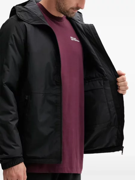 Geacă Jack Wolfskin cu glugă negru