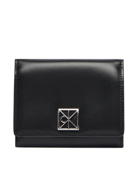 Кожен портфейл Calvin Klein черно