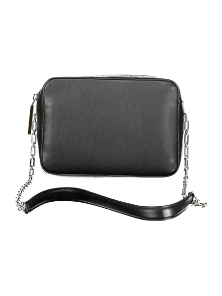 Lniana torebka crossbody Calvin Klein czarna