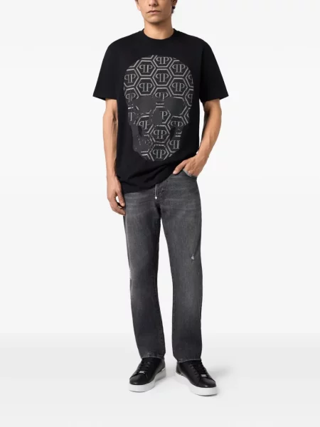 Tricou Philipp Plein cu imagine negru