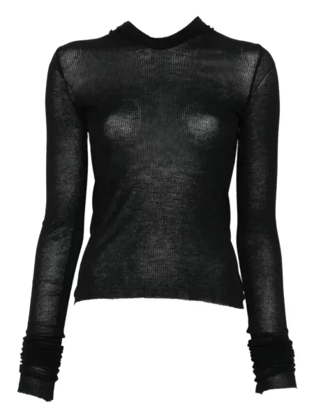 Lung tricou Rick Owens tricotate negru