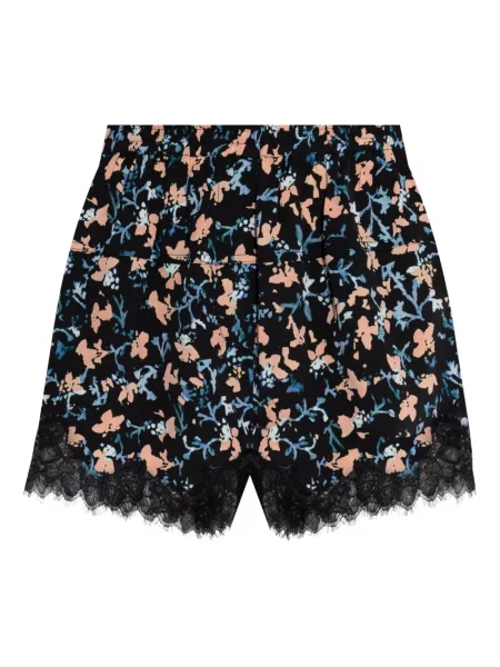 Pantaloni scurți Ulla Johnson cu model floral cu imagine din dantelă negru