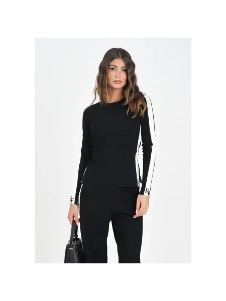 Top Elisabetta Franchi z długim rękawem czarny