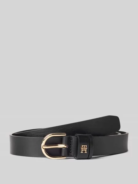 Skórzany z aplikacją z logo Tommy Hilfiger czarny