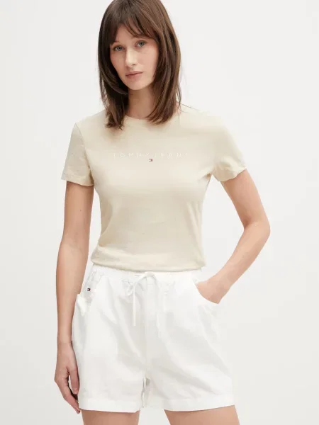 Tommy Jeans t-shirt γυναικείο μπεζ