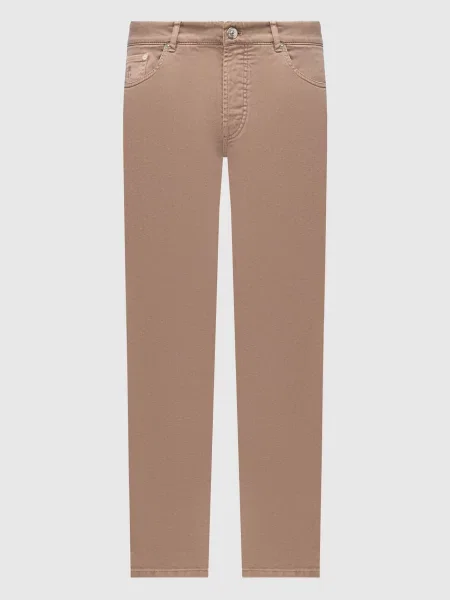 Джинси з патчем логотипа Brunello Cucinelli коричневі