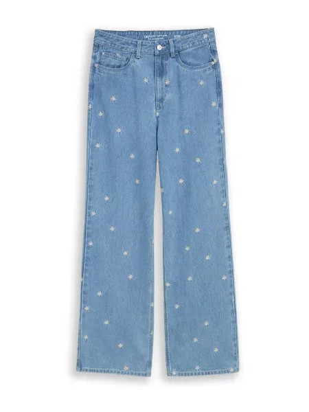 TOM TAILOR DENIM Jeans Linou albastru denim / galben pastel / murdar alb