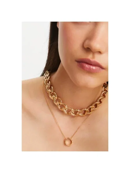 Naszyjnik Tory Burch z ćwiekami żółty
