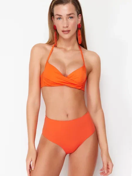 Bikini Trendyol cu talie înaltă roșu