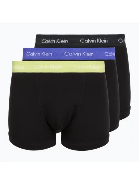 Boxeri pentru bărbați Calvin Klein Trunk 3 perechi black in green bloom wb/black in da negru