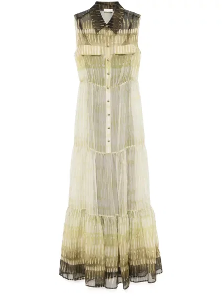Rochie maxi Liu Jo din crep verde