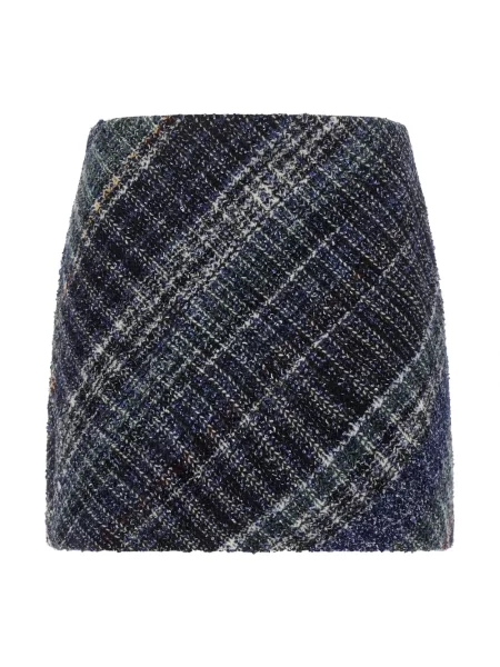 Spódnica mini Missoni w kratę niebieska