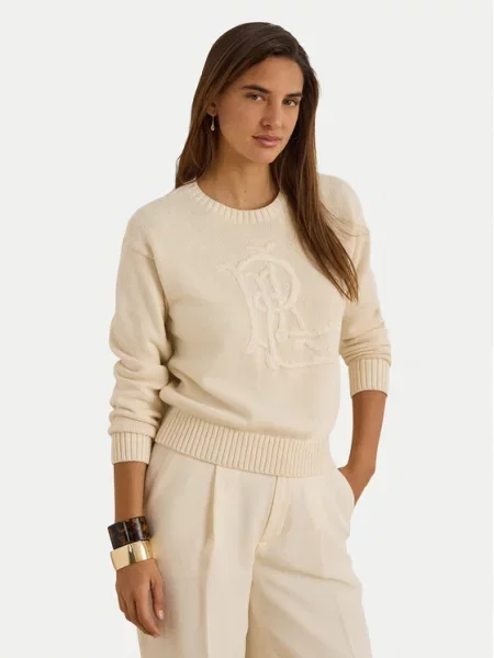 Lauren Ralph Lauren Sveter RIEDNEE krémová béžová