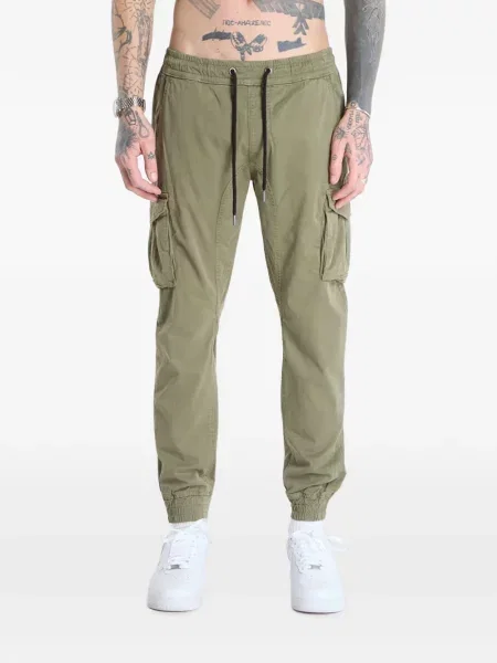 Pantaloni cargo Alpha Industries din țesătură twill verde