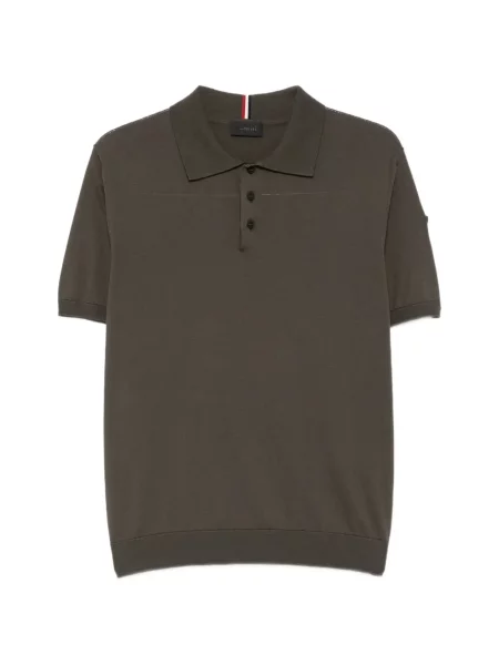 Krótka koszulka polo Moncler z logo zielona