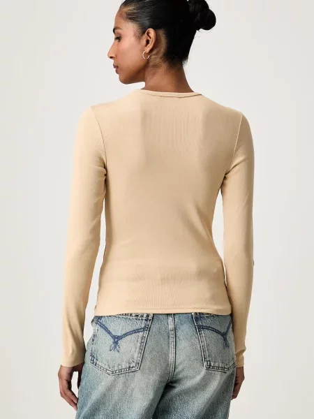 Tommy Jeans longsleeve z beżowa