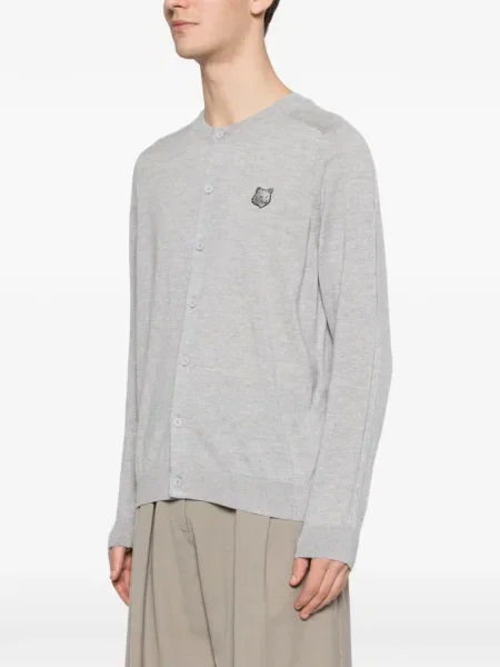 Siuvinėtas kardiganas Maison Kitsuné pilka