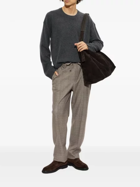 Pantaloni Etro în carouri cu cordon maro