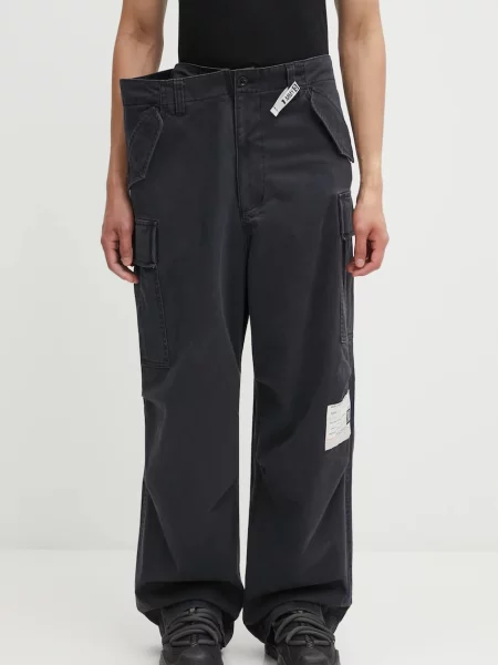 Maison MIHARA YASUHIRO pantaloni de HUGE LAYERED drept negru
